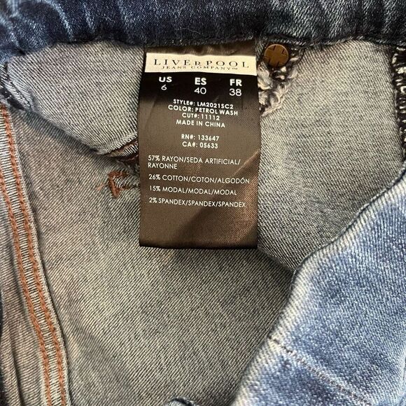 Liverpool Skinny Legging Jeans Women's 6 Dark Wash Denim Pull-On Stretch Retro - Picture 6 of 7